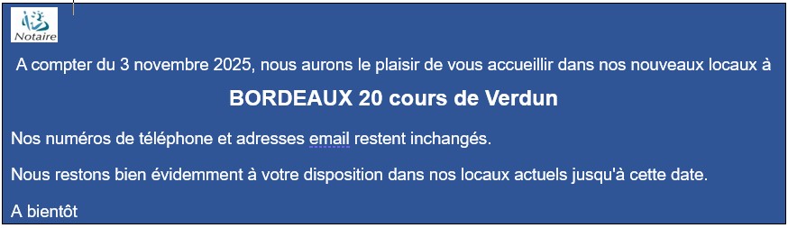 Message déménagement